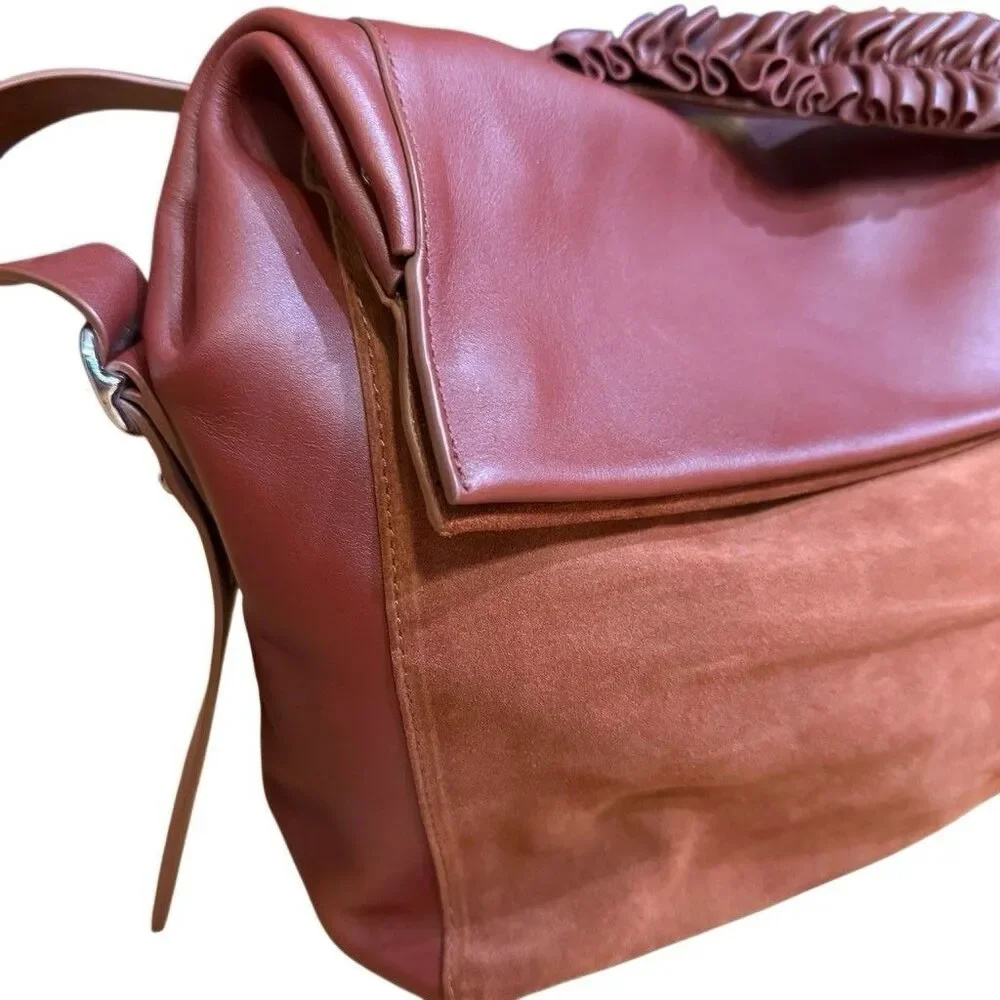 ALLSAINTS Maya Leather Shoulder Bal Calfskin In Rust Color